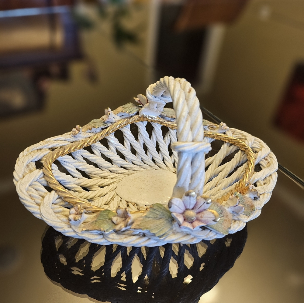Italian ceramic basket vintage